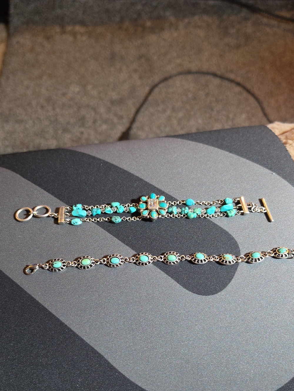 Turquoise Stone Multi-Chain Bracelet Set - Women Jewelry